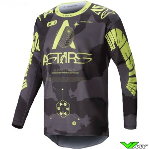 Alpinestars Racer Hollow 2025 Cross shirt - Donker Camo / Fluo Geel