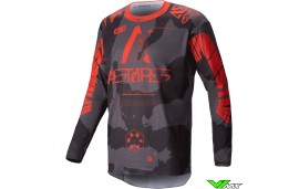 Alpinestars Racer Hollow 2025 Cross shirt - Grijs Camo / Fluo Oranje