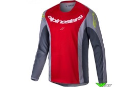 Alpinestars Racer Melt 2025 Kinder Cross shirt - Fel Rood / Grijs