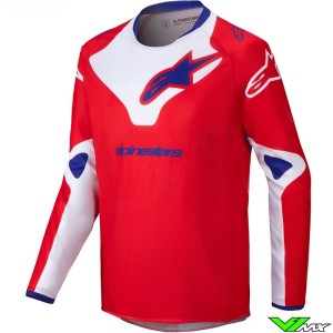 Alpinestars Racer Veil 2025 Kinder Cross shirt - Fel Rood / Wit