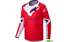 Alpinestars Racer Veil 2025 Kinder Cross shirt - Fel Rood / Wit