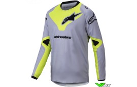 Alpinestars Racer Veil 2025 Kinder Cross shirt - Grijs / Fluo Geel