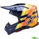 Alpinestars SM-10 Troy Lee Designs Crosshelm - Blauw / Oranje / Geel / Rood