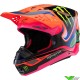 Alpinestars SM-10 Deegan Crosshelm - Fluo Oranje / Paars / Fluo Roze