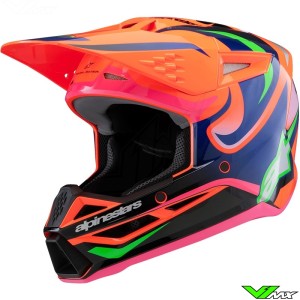 Alpinestars S-M3 Deegan Youth Motocross Helmet - Fluo Orange / Purple / Fluo Pink