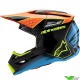 Alpinestars S-M3 Fray Kinder Crosshelm - Zwart / Oranje / Fluo Geel