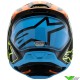 Alpinestars S-M3 Fray Kinder Crosshelm - Zwart / Oranje / Fluo Geel