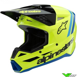 Alpinestars S-M3 Radium Youth Motocross Helmet - Fluo Yellow / Blue