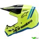 Alpinestars S-M3 Radium Kinder Crosshelm - Fluo Geel / Blauw