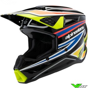 Alpinestars S-M3 Wurx Youth Motocross Helmet - Black / Fluo Yellow / Blue