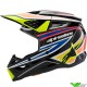 Alpinestars S-M3 Wurx Kinder Crosshelm - Zwart / Fluo Geel / Blauw