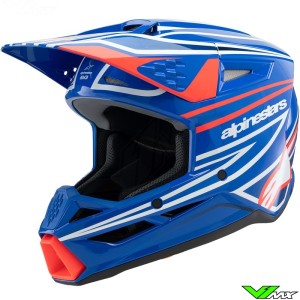 Alpinestars S-M3 Wurx Youth Motocross Helmet - Blue / Red