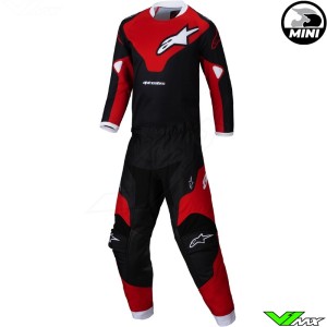 Alpinestars Racer Veil Mini 2025 Youth Motocross Gear Combo - Black / Bright Red