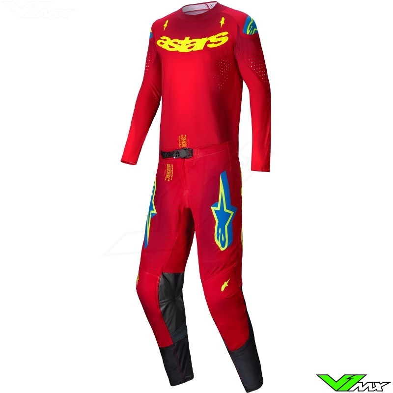 Alpinestars Supertech Maker 2025 Crosspak - Fel Rood / Fluo Geel