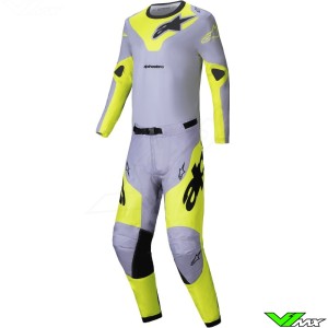 Alpinestars Racer Veil 2025 Motocross Gear Combo - Grey / Fluo Yellow