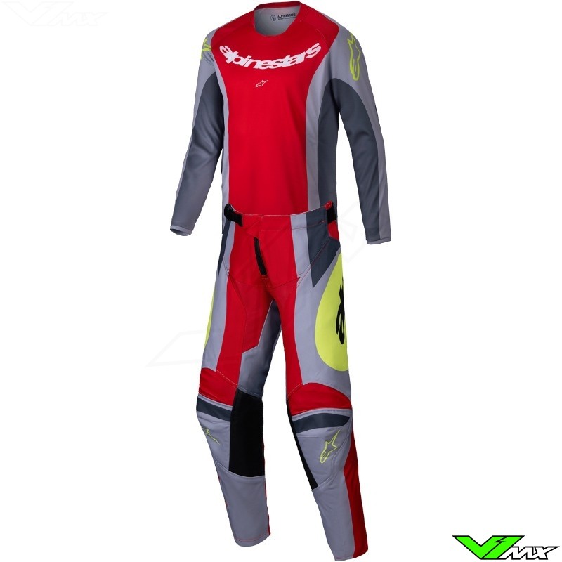 Alpinestars Racer Melt 2025 Kinder Crosspak - Fel Rood / Grijs