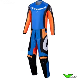 Alpinestars Racer Melt 2025 Youth Motocross Gear Combo - Orange / Blue