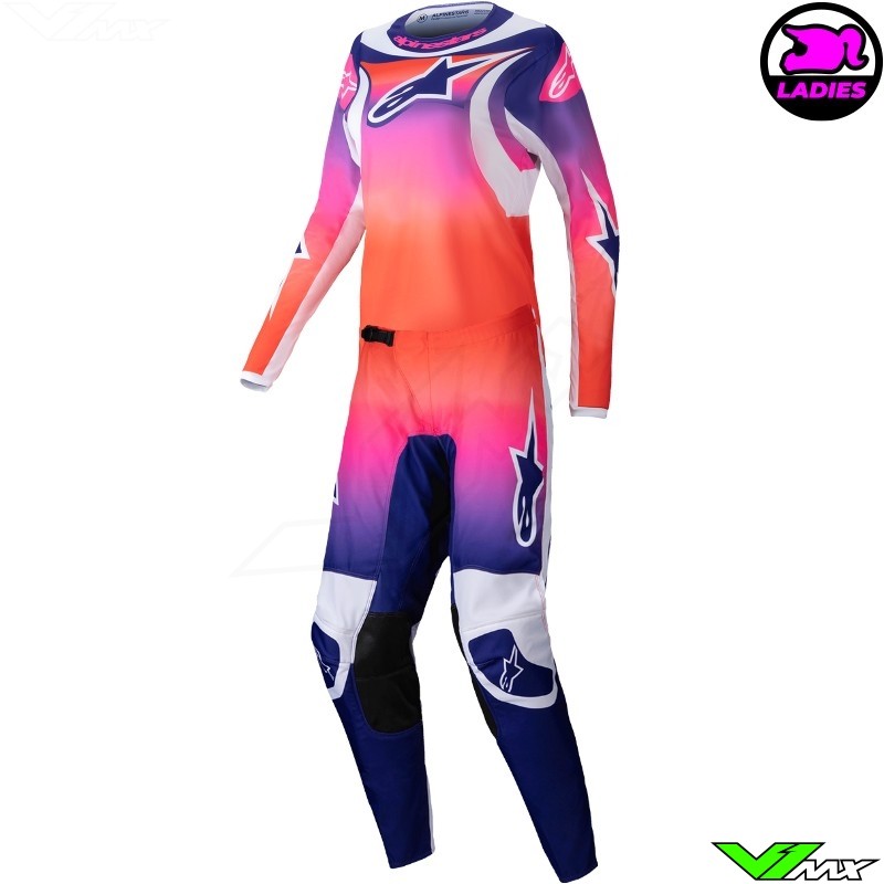 Alpinestars Fluid Stella Wurx 2025 Women Motocross Gear Combo - Multicolor / White