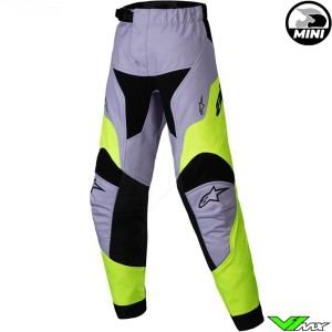 Alpinestars Racer Veil Mini 2025 Youth Motocross Pants - Grey / Fluo Yellow