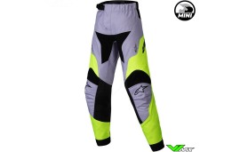 Alpinestars Racer Veil Mini 2025 Kinder Crossbroek - Grijs / Fluo Geel