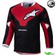 Alpinestars Racer Veil Mini 2025 Kinder Cross shirt - Zwart / Fel Rood