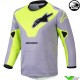 Alpinestars Racer Veil Mini 2025 Youth Motocross Jersey - Grey / Fluo Yellow