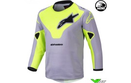 Alpinestars Racer Veil Mini 2025 Kinder Cross shirt - Grijs / Fluo Geel