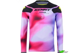 Kenny Track Force 2025 Cross shirt - Fog / Fluo Geel / Roze