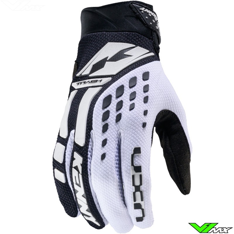 Kenny Track 2025 Motocross Gloves - White / Black