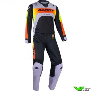 Kenny Track Focus 2025 Motocross Gear Combo - Grey / Orange