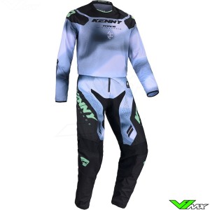 Kenny Track Force 2025 Motocross Gear Combo - Fog / Neon Green