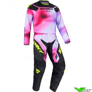 Kenny Track Force 2025 Crosspak - Fog / Fluo Geel / Roze