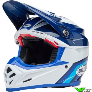 Bell Moto-9s Flex Merchant Crosshelm - Blauw / Wit