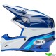 Bell Moto-9s Flex Merchant Crosshelm - Blauw / Wit