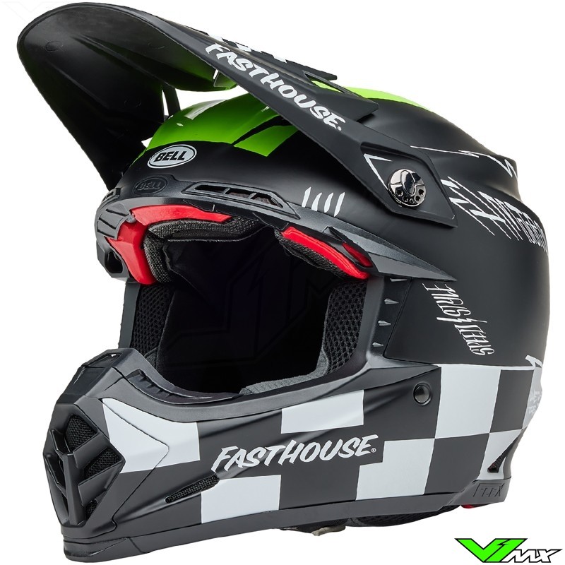 Bell Moto-9s Flex Fasthouse Smoke Bomb Motocross Helmet - Black / Fluo Yellow / Matte