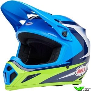 Bell MX-9 Jackal Crosshelm - Blauw / Fluo Geel