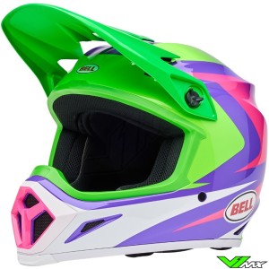 Bell MX-9 Jackal Crosshelm - Fluo Groen / Paars