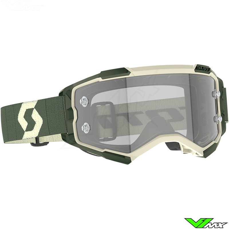 Scott Fury LS Motocross Goggle - Kaki Green / Light sensitive Lens