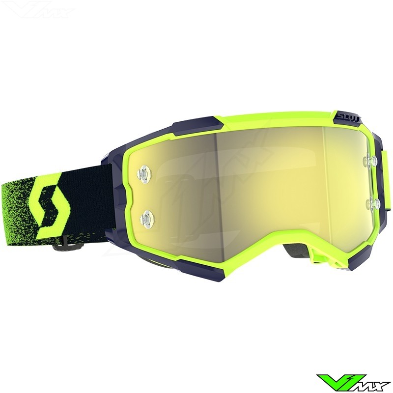 Scott Fury Motocross Goggle - Neon Green / Neon Yellow / Yello Chrome Lens