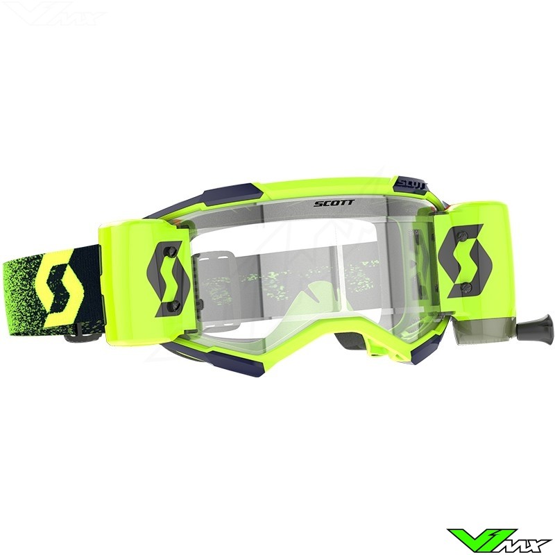 Scott Fury WFS Motocross Goggles with Roll-off - Neon Green / Neon Yellow