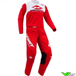 Kenny Track Raw Motocross Gear Combo - Red / White