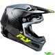 Fly Racing Formula S Protocol Crosshelm - Carbon Zwart / Grijs / Fluo Geel