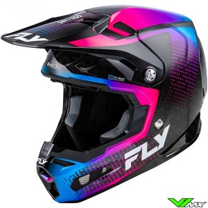 Fly Racing Formula S Protocol Motocross Helmet - Carbon Black / Blue / Pink