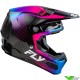 Fly Racing Formula S Protocol Crosshelm - Carbon Zwart / Blauw / Roze