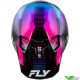 Fly Racing Formula S Protocol Crosshelm - Carbon Zwart / Blauw / Roze