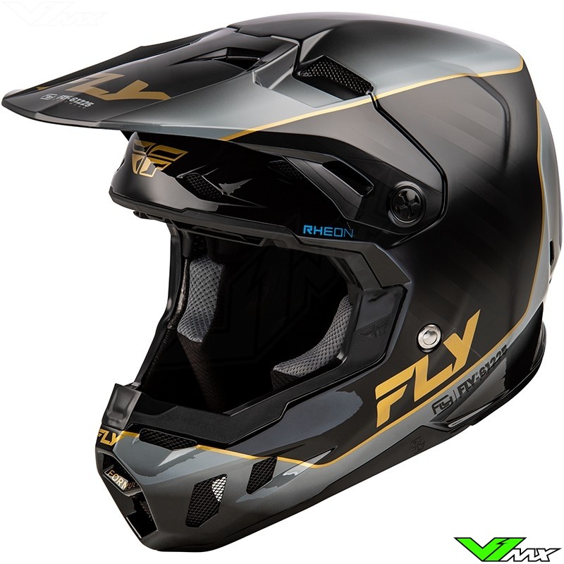 Fly Racing Formula CC Underglow Motocross Helmet - Black / Grey / Gold