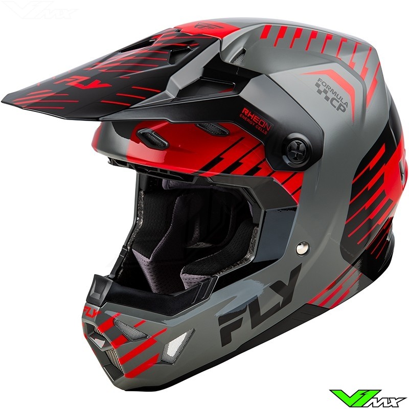 Fly Racing Formula CP Slice Crosshelm - Grijs / Rood