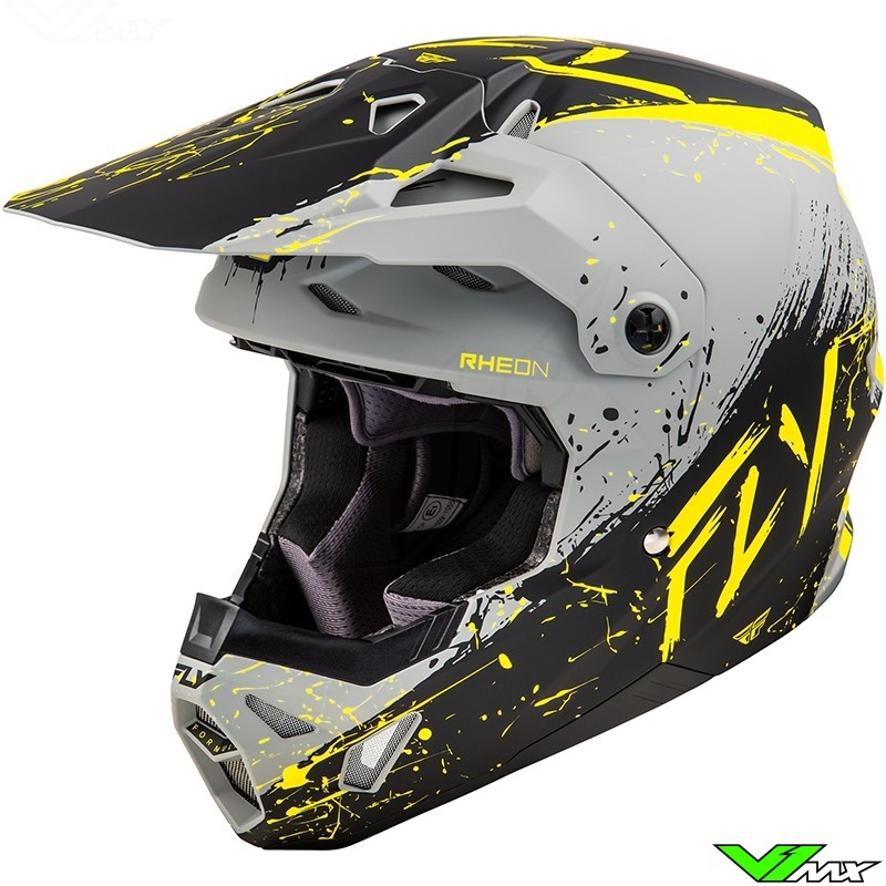 Fly Racing Formula CP Manic Crosshelm - Grijs / Geel