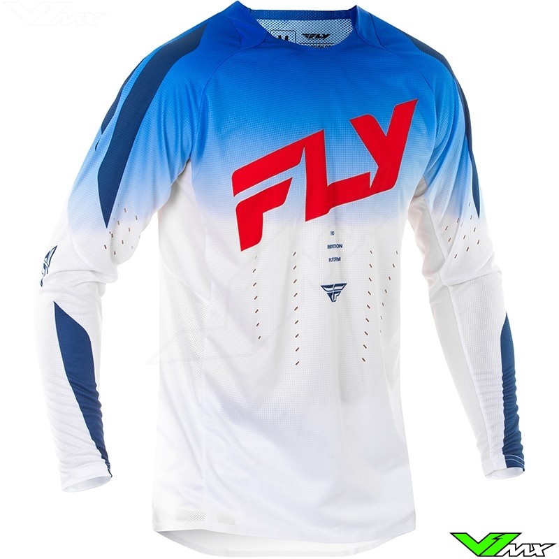 Fly Racing Evolution DTS 2025 Motocross Jersey - Blue / White / Red