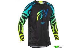 Fly Racing Evolution DTS Zen SE 2025 Cross shirt - Zwart / Blauw / Fluo Geel